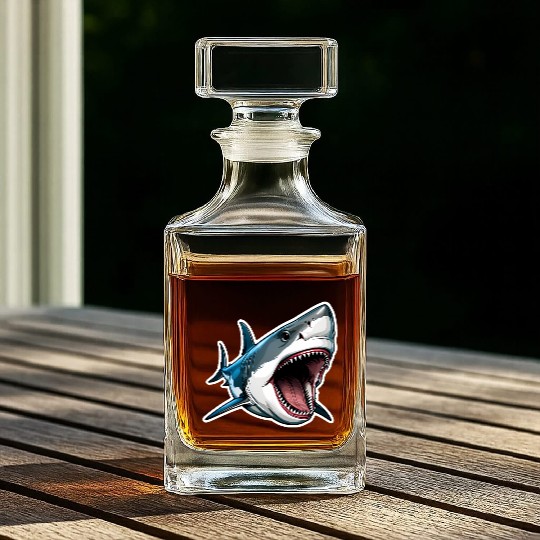 Big White Shark Attack Whiskey Decanters