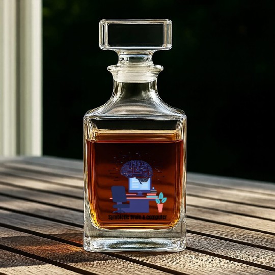 Brain and computer Whiskey Decanters