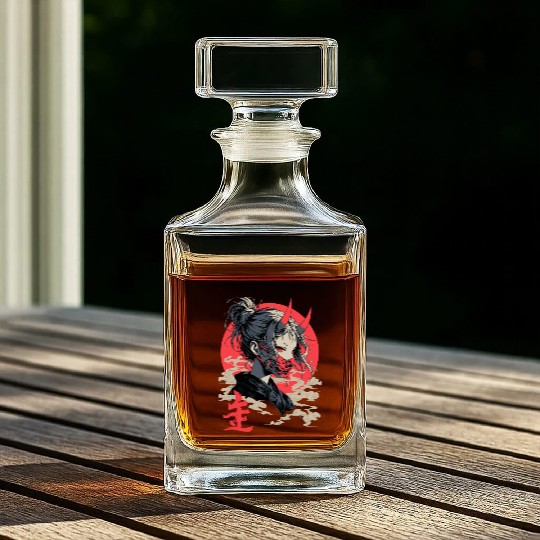 Beautiful Japanese Demon Anime Girl Waifu Geisha Whiskey Decanters
