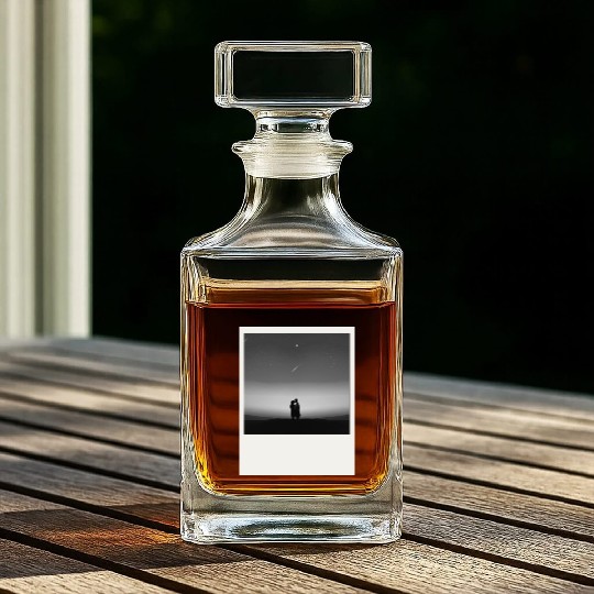 Starry Night Embrace Couple Polaroid Whiskey Decanters