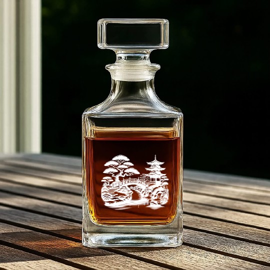 Harmonious Path To The Japanese Temple Garden Whiskey Decanters