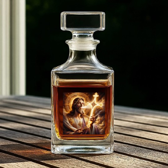 Jesus with Divine Light Whiskey Decanters