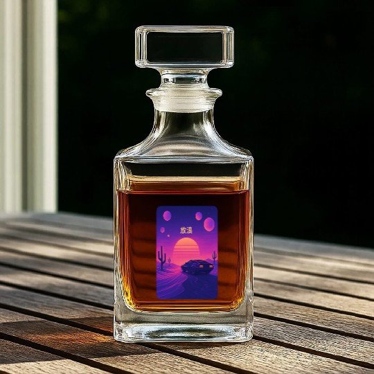 Wanderlust Drive – Retro Vaporwave Desert Whiskey Decanters