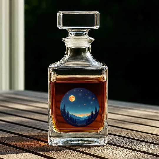 Starry Night Mountain Whiskey Decanters