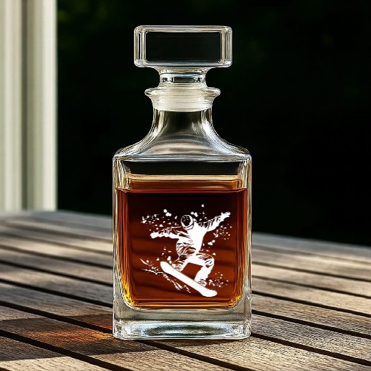 Snowboarder Snowboard Snowboarding Whiskey Decanters