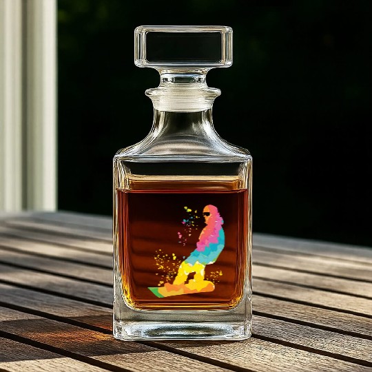Snowboarder Snowboard Snowboarding Whiskey Decanters