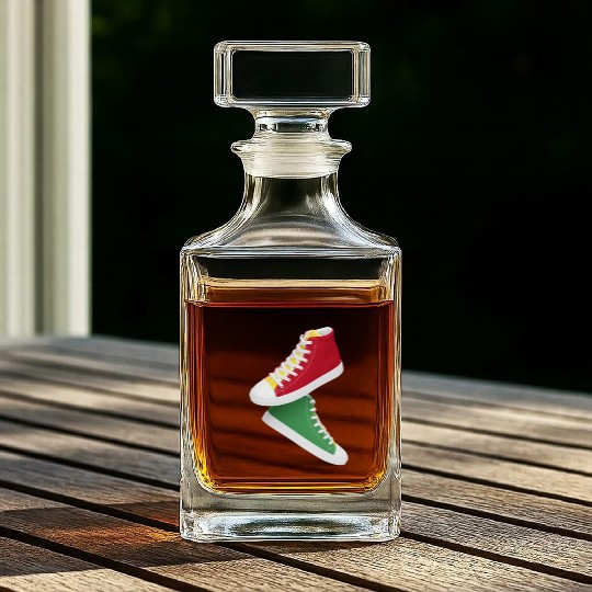 Red,Green and Yellow Whiskey Decanters