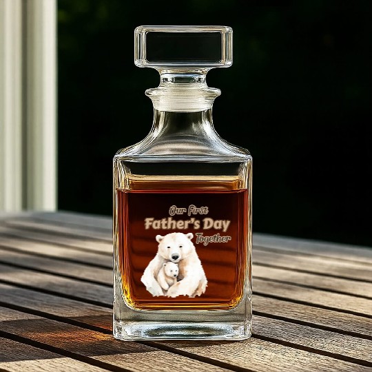 Our First Father's Day Together - Polar Bear Whiskey Decanters