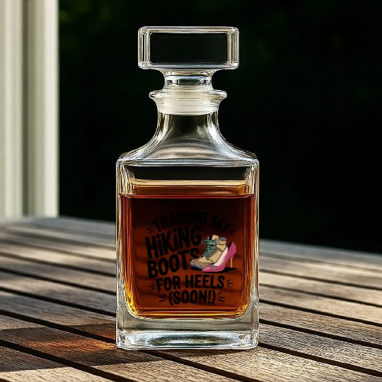 Trading Boots for Heels - Camp Bachelorette Party Whiskey Decanters