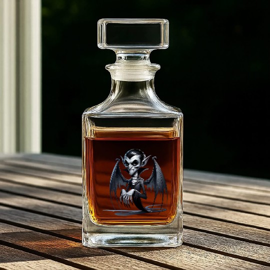 Elegant Vampire Spirit – Creepy Bat-Winged Phantom Whiskey Decanters