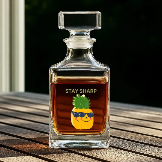 “Stay Sharp” (Pineapple with Sunglasses) Whiskey Decanters
