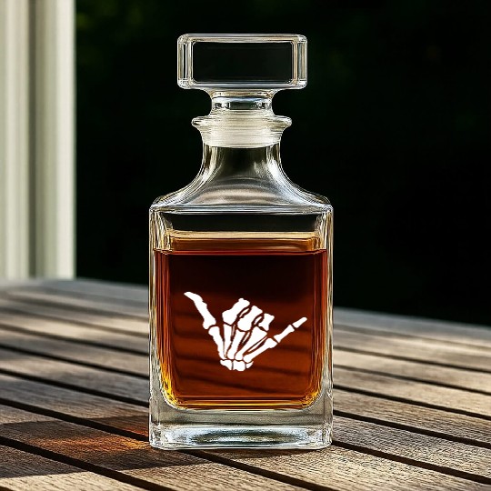 Skeleton Shaka Hand – Bone Hang Loose Whiskey Decanters