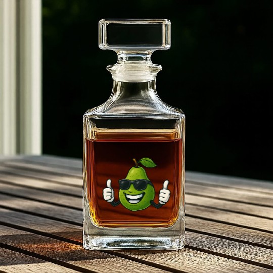 Cute cartoon pear guava fruit summer joy Whiskey Decanters
