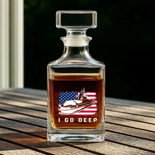 Patriotic American Submarine Veteran Whiskey Decanters