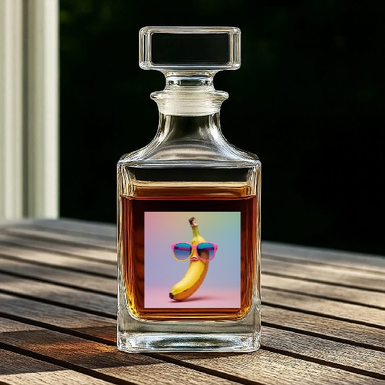 Confused Banana – Retro 90s Meme Art Whiskey Decanters