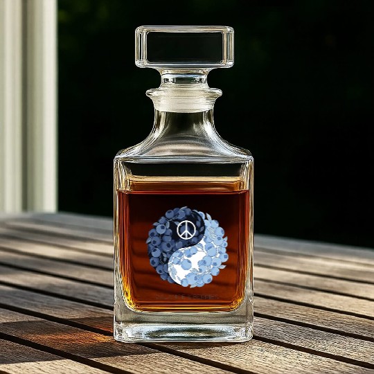 Balance & Berries – Yin Yang Blueberry Peace Desig Whiskey Decanters