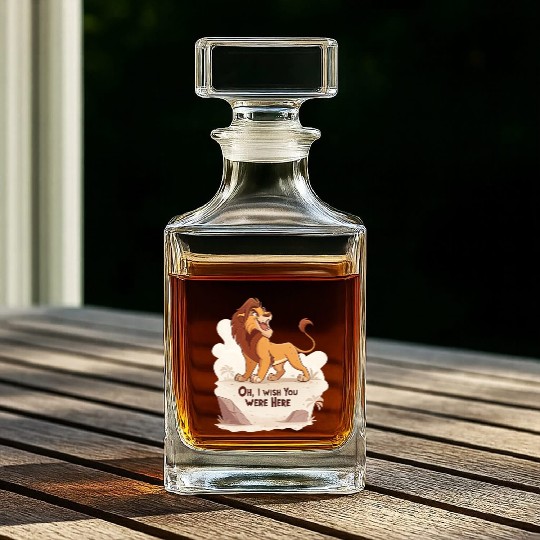 Lonely Lion Longing Whiskey Decanters