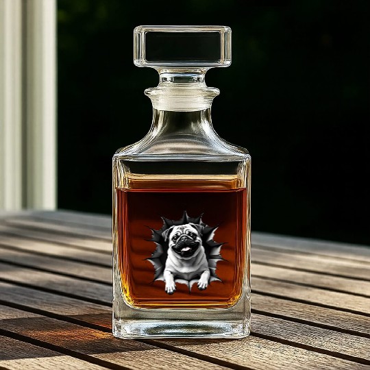Hello From The Pug Whiskey Decanters