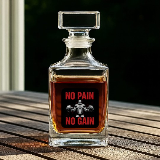 No Pain No Gain – Gym Motivation Whiskey Decanters