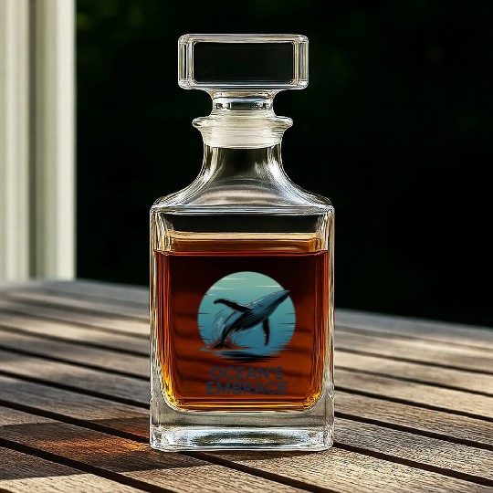 Ocean’s Embrace – Majestic Whale Retro Ocean Whiskey Decanters