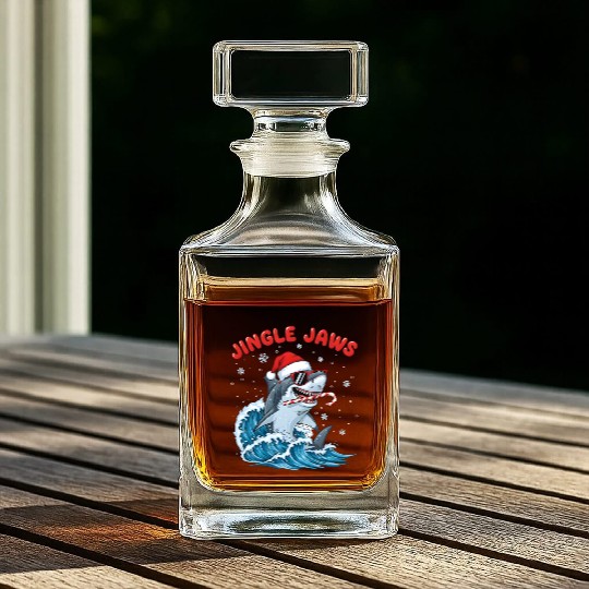 Jingle Jaws – Christmas Holiday with Bite Design Whiskey Decanters