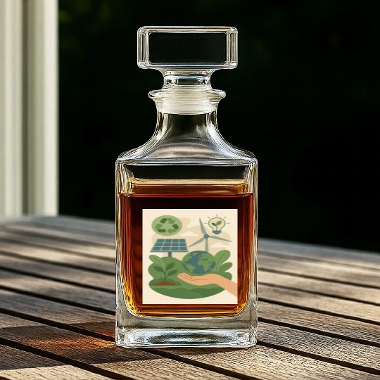 Eco-Friendly Earth Conservation Design Whiskey Decanters