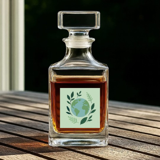 Earth and Leaves Eco Print Whiskey Decanters