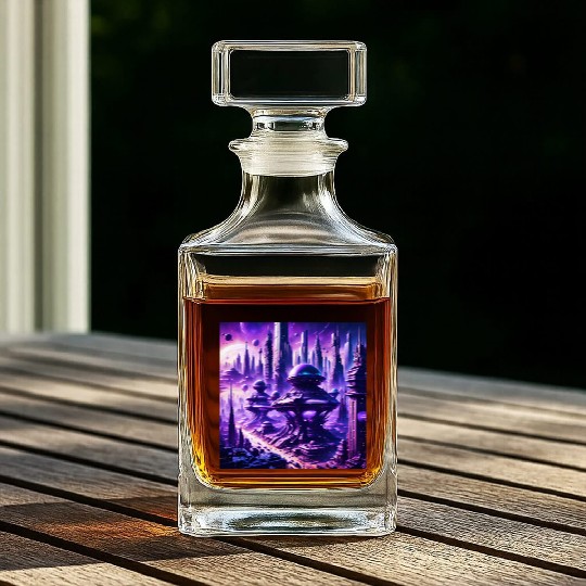 Futuristic Sci-FI Fantasy Alien Planet Whiskey Decanters