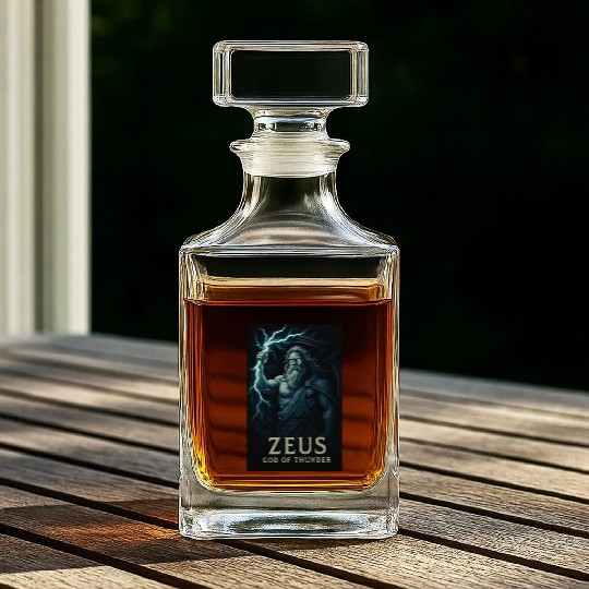 Zeus God of Thunder Mythology Design Whiskey Decanters