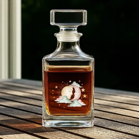Sun & Moon Embrace Whiskey Decanters design