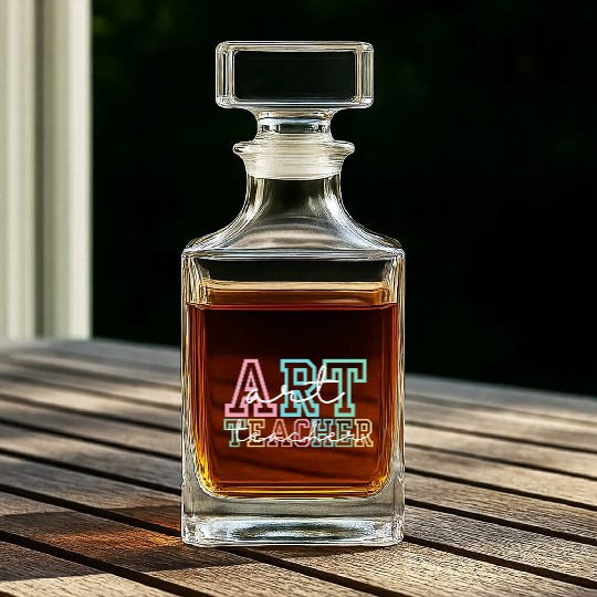 Art Teacher Whiskey Decanters, Teacher Definition Whiskey Decanters, Art T
