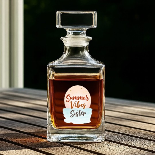 Summer Vibes Sister Graphic Whiskey Decanters