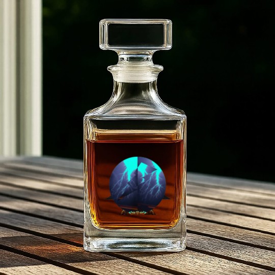 Royal Blue Lightning Whiskey Decanters