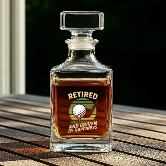 Retirement Plan: Golf Course Humor Retired Golfers Whiskey Decanters