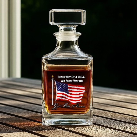Proud Wife Of A US Air Force Veteran Whiskey Decanters