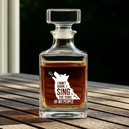 Funny Husky Singing Dog Quote  Whiskey Decanters