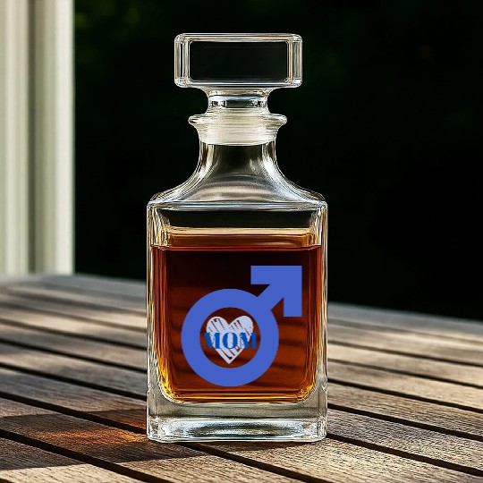 Boy Mom appearal and gifts for proud mom Whiskey Decanters