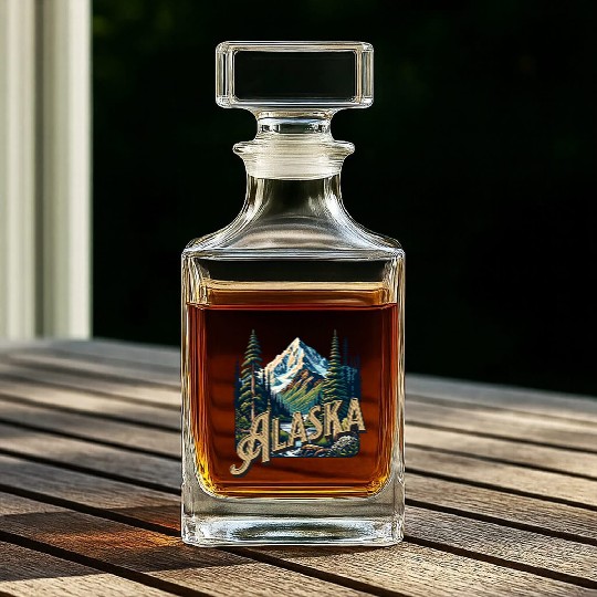 Alaska Mountains Nature Alaskan Wilderness Whiskey Decanters