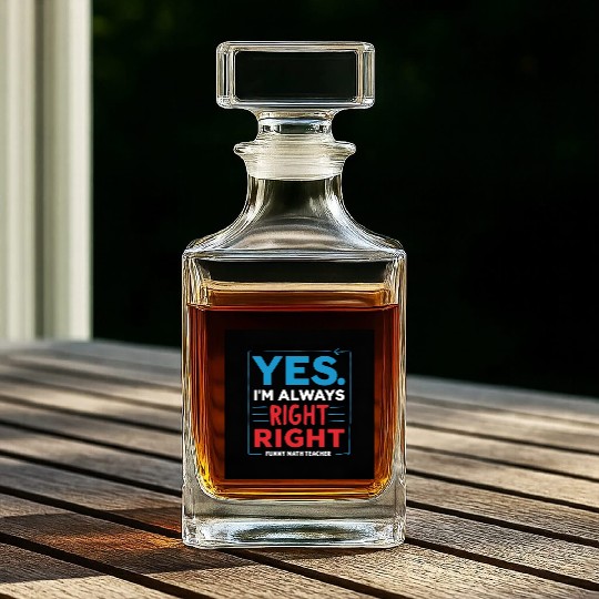 Humorous Math Teacher Illustration   Whiskey Decanters