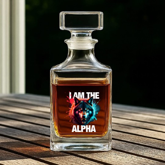 I Am The Alpha Wolf Whiskey Decanters