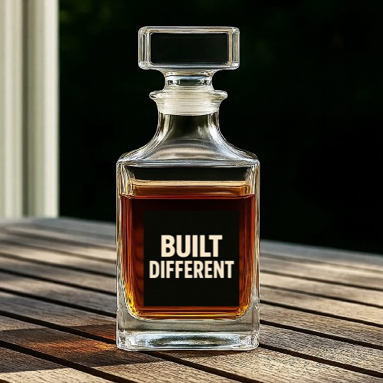 Empowering Built Different Motif Whiskey Decanters