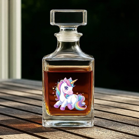 Cute unicorn rainbow fantasy Whiskey Decanters