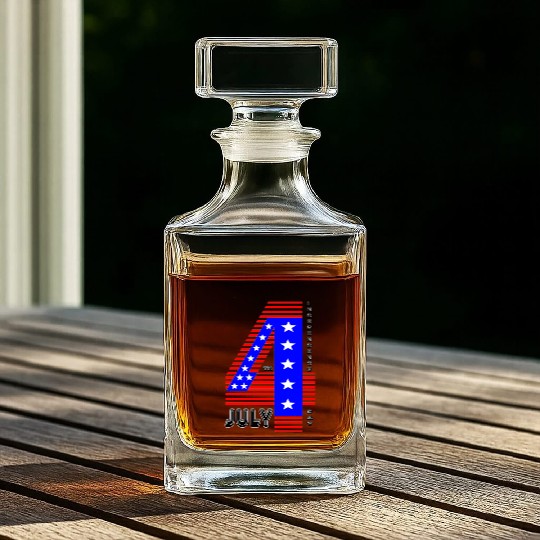 July 4th Stars and Stripes Independence Design Whiskey Decanters