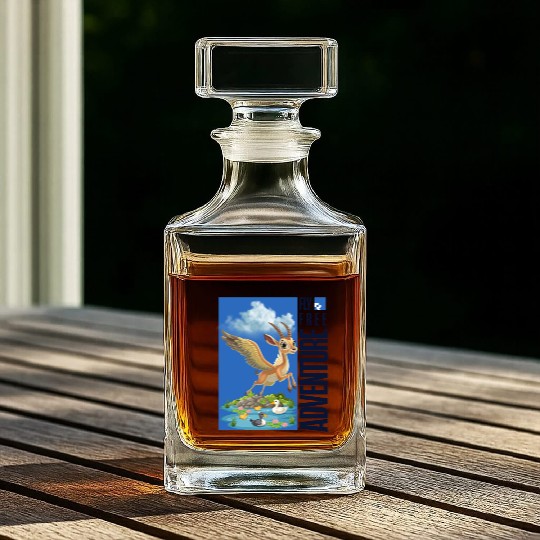 Flying Mythical Waterfowl with Adventure Theme Whiskey Decanters