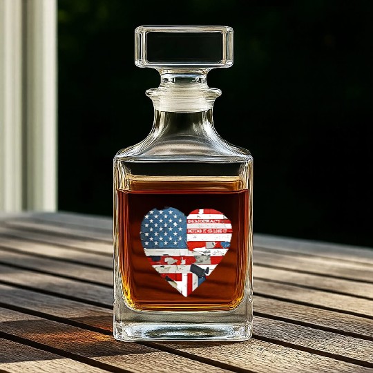 Democracy Defend It Or Lose It USA flag vintage  Whiskey Decanters