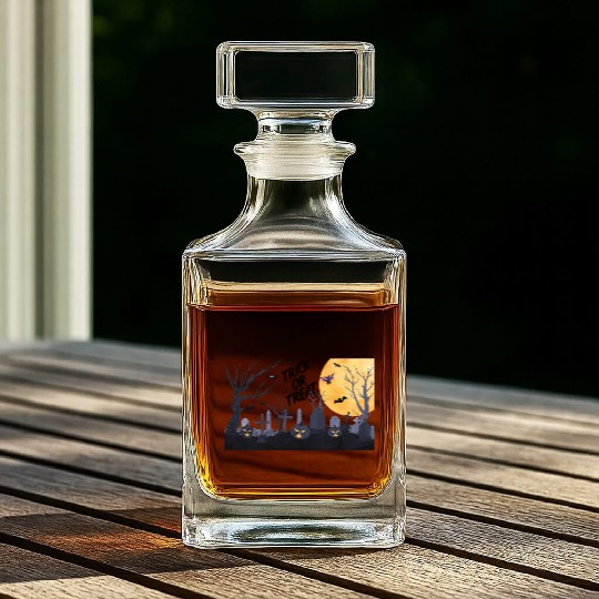 Trick-or-Treat Pumpkin Graveyard Whiskey Decanters
