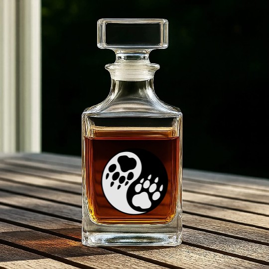 wolf paw ying yang Whiskey Decanters