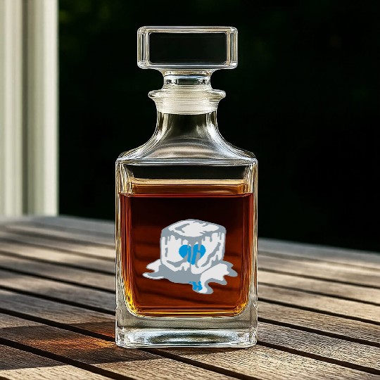 Ice Cube Heart Whiskey Decanters