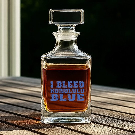 I Bleed Honolulu Blue Detroit Whiskey Decanters