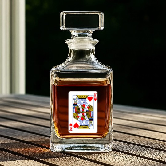 King Of Hearts Couple Whiskey Decanters